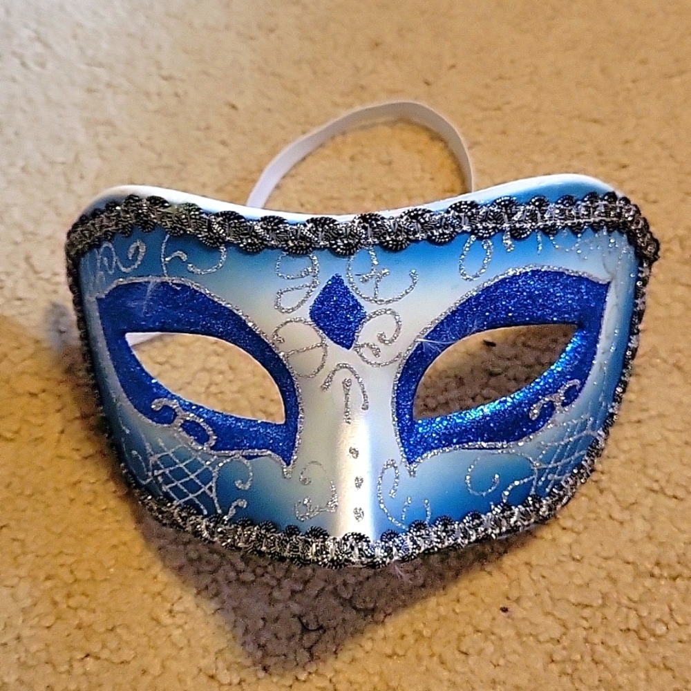 Blue & Silver Glitter Mask